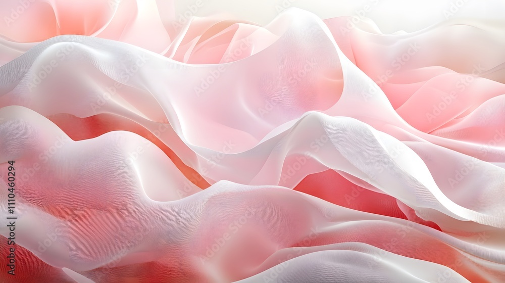 Delicate, flowing, soft, sheer fabrics in pale pink and white. Delicate, flowing, soft, sheer fabrics in pale pink and white.
