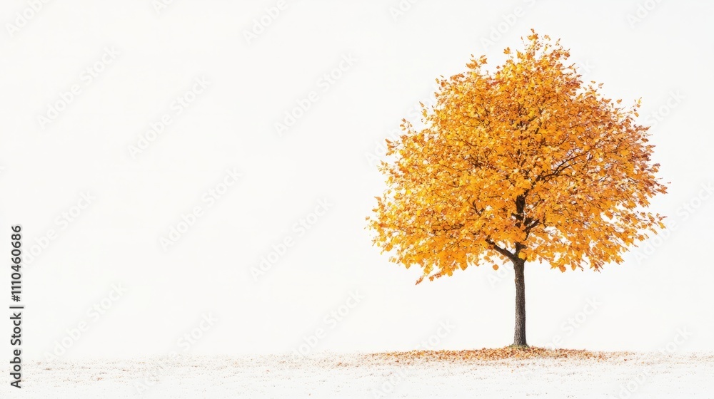Fototapeta premium tree with autmn leaves isolated on white