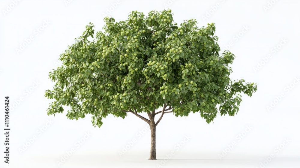 tree with green leaves isolated on white tree with green leaves isolated on white