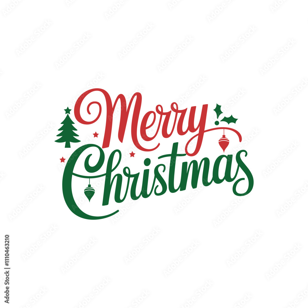 Merry Christmas lettering typography Vector holiday illustration element design Merry Christmas lettering typography Vector holiday illustration element design