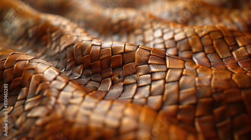 Captivating macro close up texture of a reptilian snake skin displaying intricate natural patterns colors and scales  This detailed rugged photo