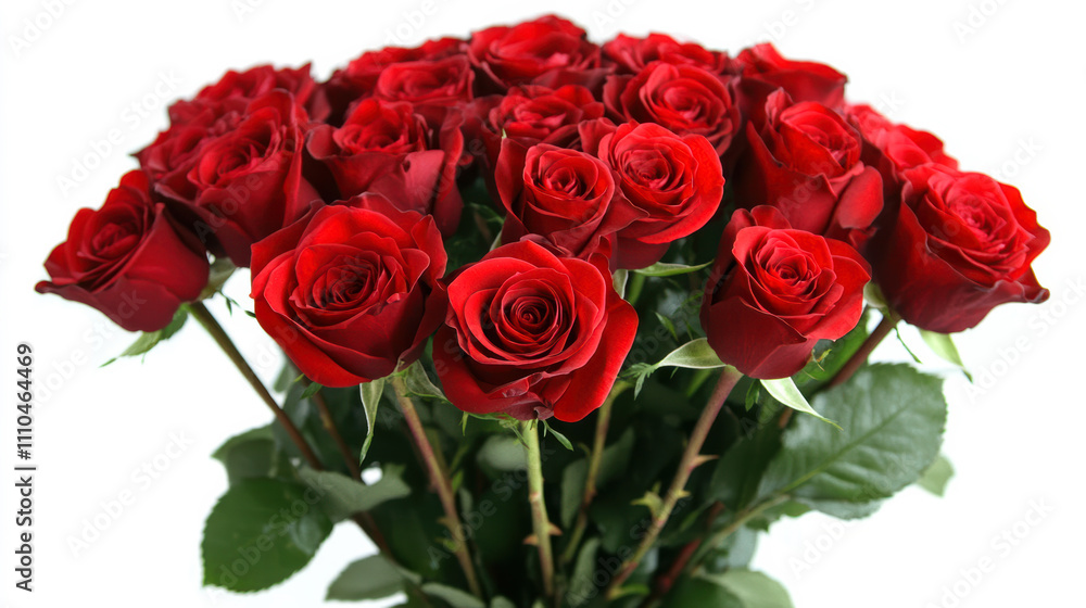 Beautiful composition of red roses. Bouquet of Valentines Day, Mother's Day flowers on white background. Valentine's Day, Mothers Day. Flat lay top view, copy space Beautiful composition of red roses. Bouquet of Valentines Day, Mother's Day flowers on white background. Valentine's Day, Mothers Day. Flat lay top view, copy space
