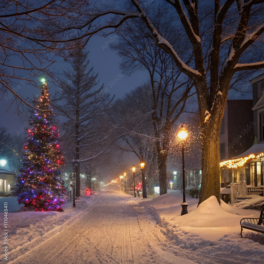 christmas tree in the city, generative ai christmas tree in the city, generative ai