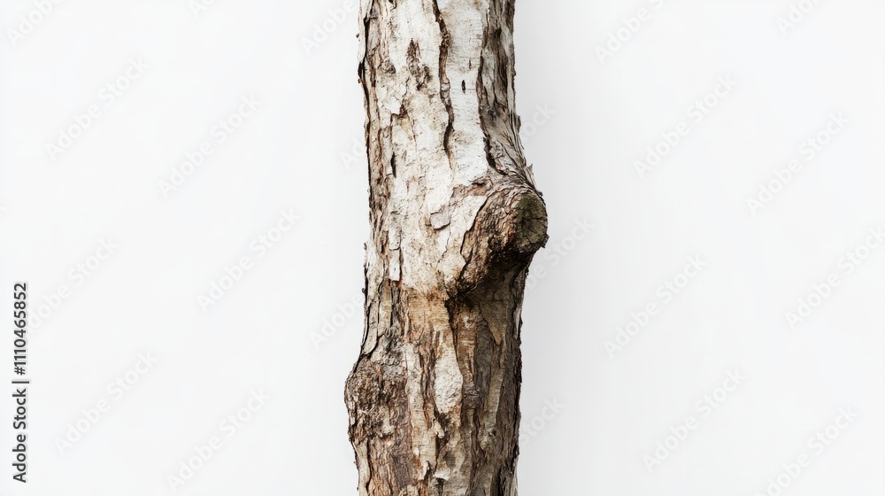 Naklejka premium tree trunk isolated on white