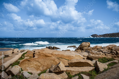 Mediterranean seascape of Gallura coast in northern Sardinia island, Italy