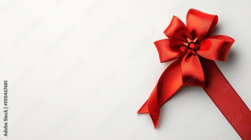 A photostock of a delicate red ribbon swirling gracefully, isolated on a clean white background, elegant and festive. High Quality A photostock of a delicate red ribbon swirling gracefully, isolated on a clean white background, elegant and festive. High Quality