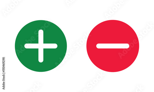 plus and minus vector icon, plus-minus math sign, positive and negative symbol, colorful addition and subtraction sign, vector illustration on transparent background