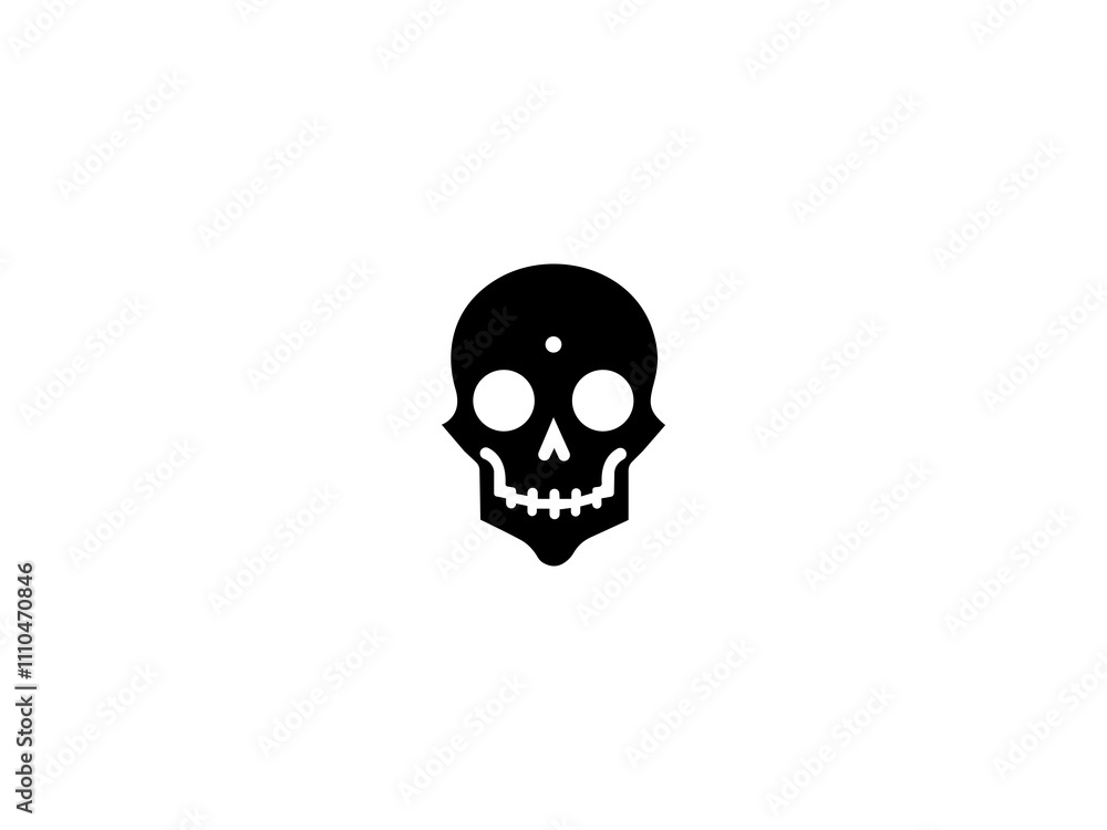 Fototapeta premium Skull logo vector,Shadow Skull, Skullfire Icon,Grim Mark,The minimalist yet striking style ensures adaptability across various uses.