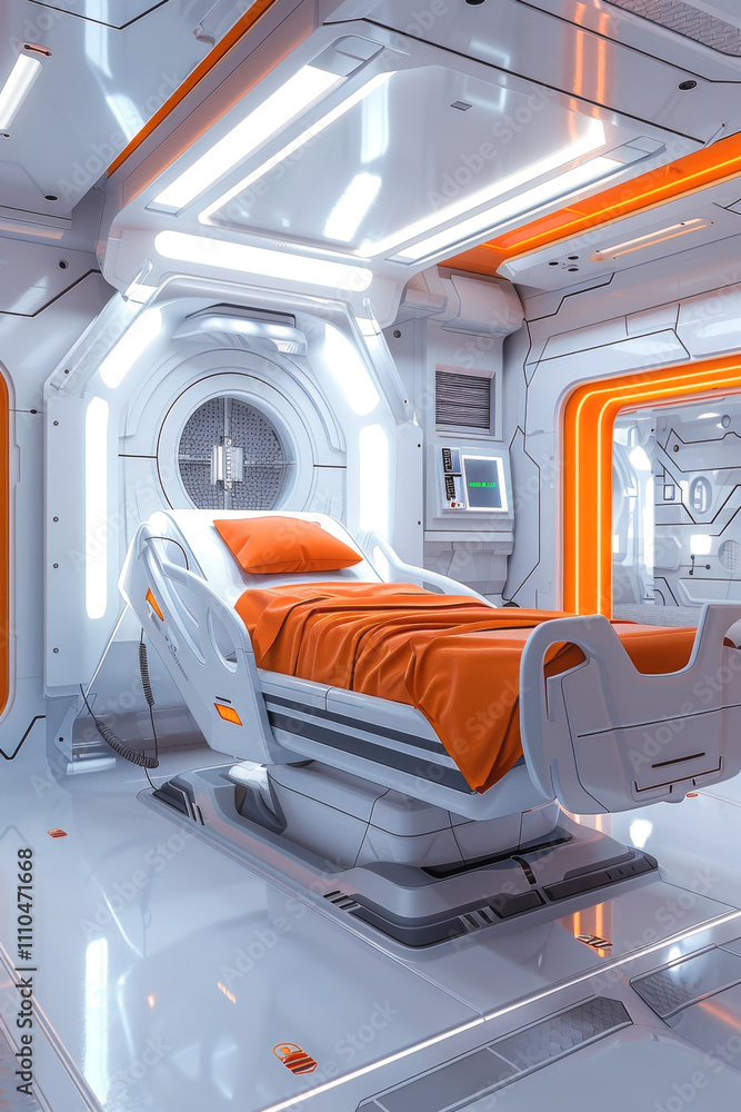 Obraz premium ward in the hospital of the future Generative AI