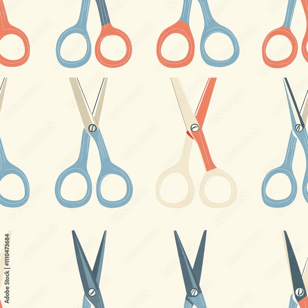 Soft Pastel Scissors Seamless Pattern Minimalist Design Soft Pastel Scissors Seamless Pattern Minimalist Design