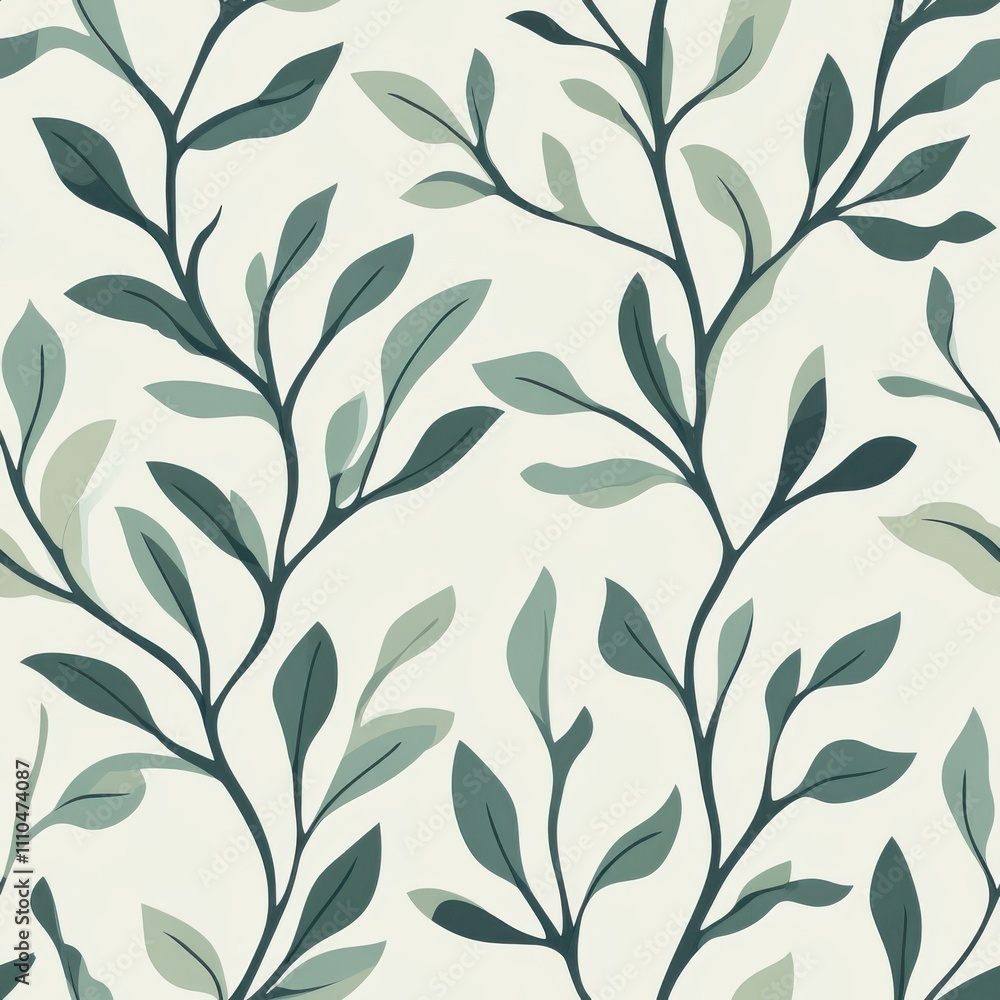 Seaside Botanicals: Soft Pastel Seaweed Repeating Pattern Seaside Botanicals: Soft Pastel Seaweed Repeating Pattern