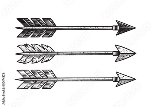 vintage arrow engraving vector illustration