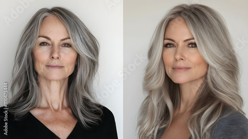 Before & After Stunning Silver Gray Hair Transformation for Women