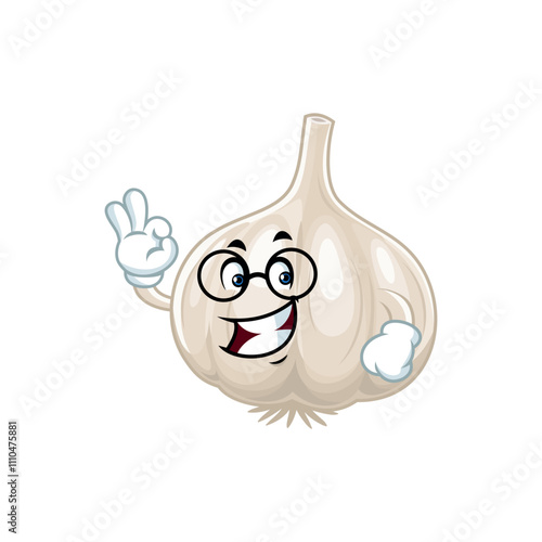 Garlic Cartoon Character.