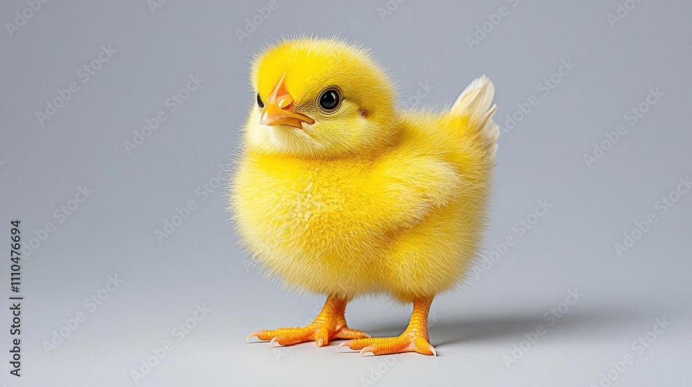 A photostock of a young yellow chick standing upright, isolated on a clean white background, symbolizing new beginnings and spring. High Quality A photostock of a young yellow chick standing upright, isolated on a clean white background, symbolizing new beginnings and spring. High Quality