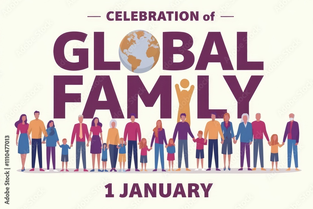 Global Family Day Unity diversity togetherness on January 1st. Global Family Day Unity diversity togetherness on January 1st.