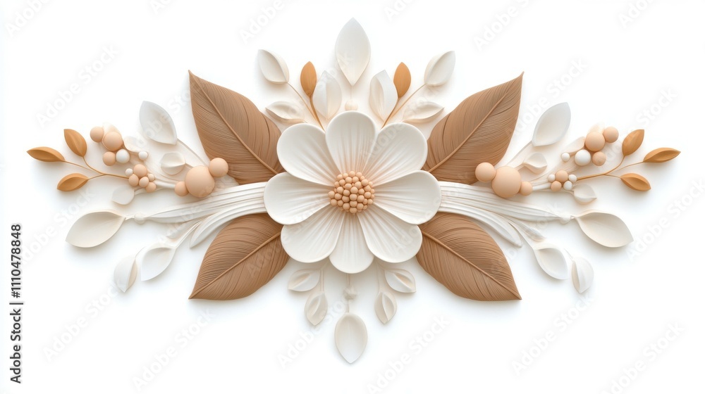 A flower with brown leaves and white petals A flower with brown leaves and white petals