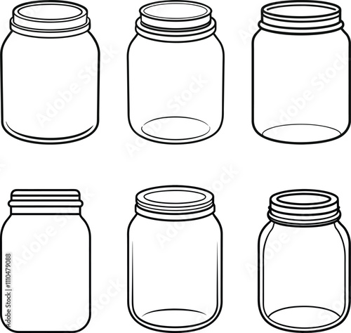 Mason Jar Icon Vector Silhouette, mason jar Illustration cut file, mason jar Silhouette on a white background