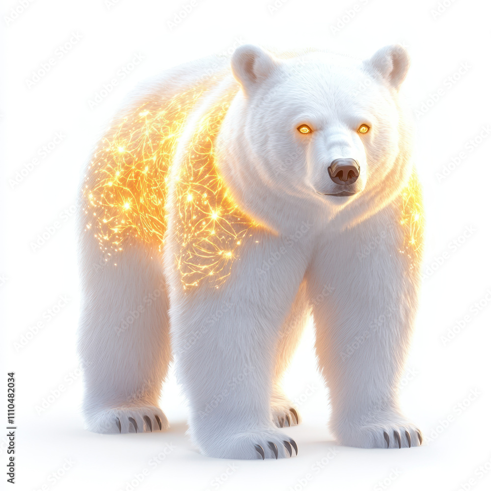 luminous celestial bear with glowing golden patterns radiates magic luminous celestial bear with glowing golden patterns radiates magic
