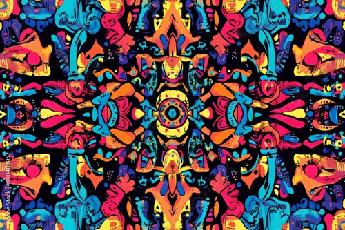 Colorful psychedelic mandala pattern creating a stunning visual experience