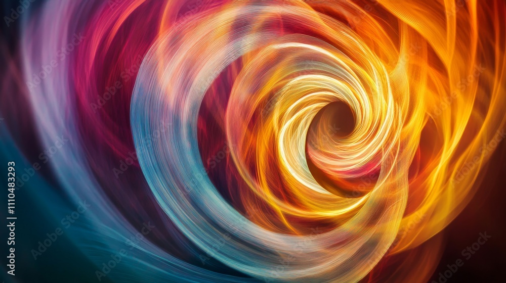 Abstract Light Trails Forming Spirals and Organic Shapes in Colors Abstract Light Trails Forming Spirals and Organic Shapes in Colors