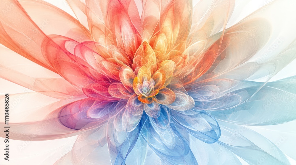 Fototapeta premium flower, showcasing delicate petals that appear to be made of light. The image conveys a sense of tranquility, with soft,