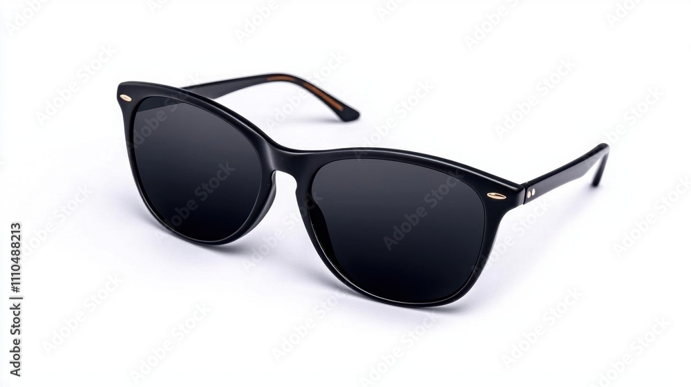 A photostock of a pair of classic black sunglasses, isolated on a clean white background, ideal for summer or fashion themes. High Quality A photostock of a pair of classic black sunglasses, isolated on a clean white background, ideal for summer or fashion themes. High Quality