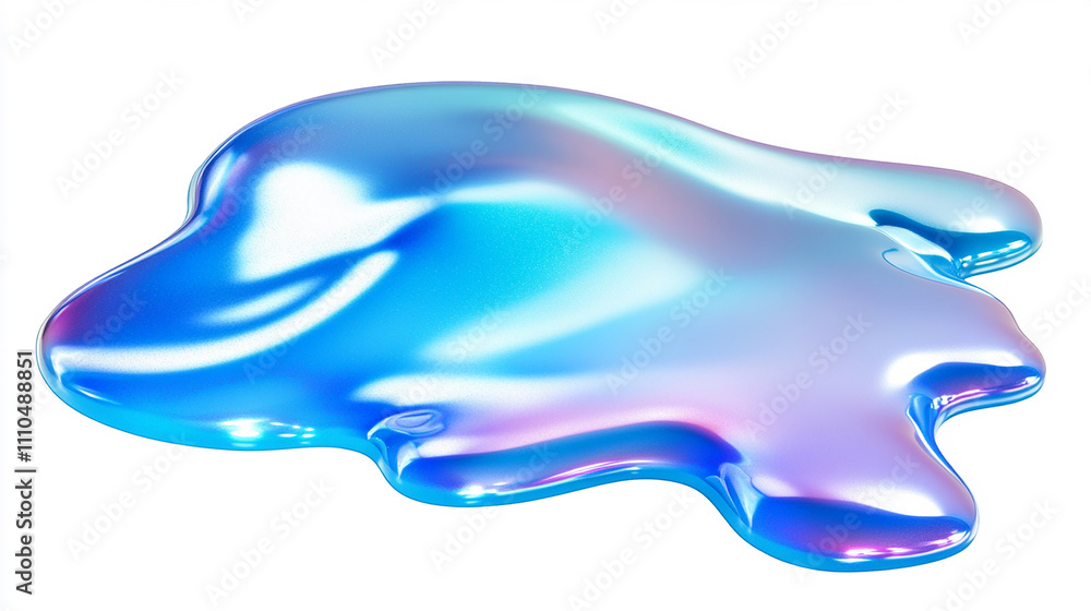 Iridescent Blue Liquid Spilled Abstract Design Iridescent Blue Liquid Spilled Abstract Design