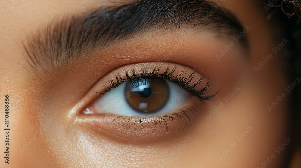 Close-up of a brown eye showcasing beauty, detail, and natural texture. Close-up of a brown eye showcasing beauty, detail, and natural texture.
