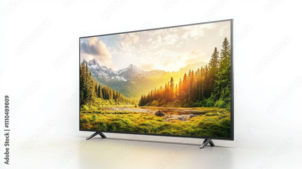 Fototapeta premium Nature on TV screen with a simple background