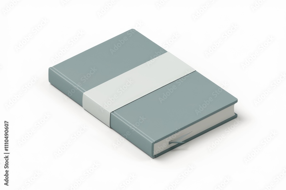 A teal hardcover book with a white band a simple and elegant design. A teal hardcover book with a white band a simple and elegant design.