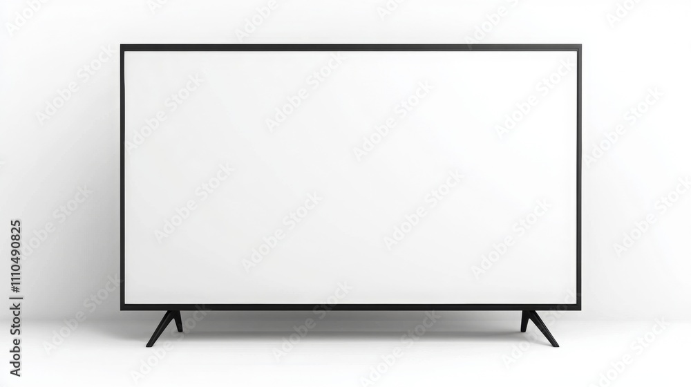TV on white background, high-tech presentation mockup TV on white background, high-tech presentation mockup