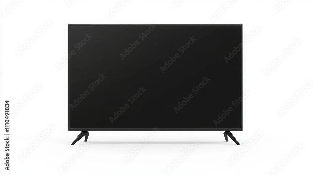 Clean white background with modern TV, mockup Clean white background with modern TV, mockup