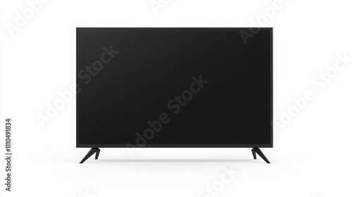 Clean white background with modern TV, mockup