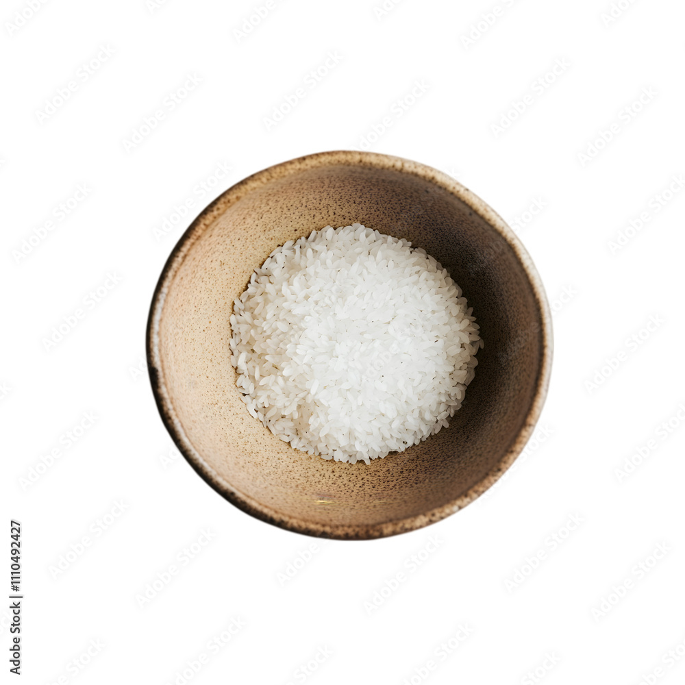 Bowl of Freshly Cooked White Rice isolated on white background Bowl of Freshly Cooked White Rice isolated on white background