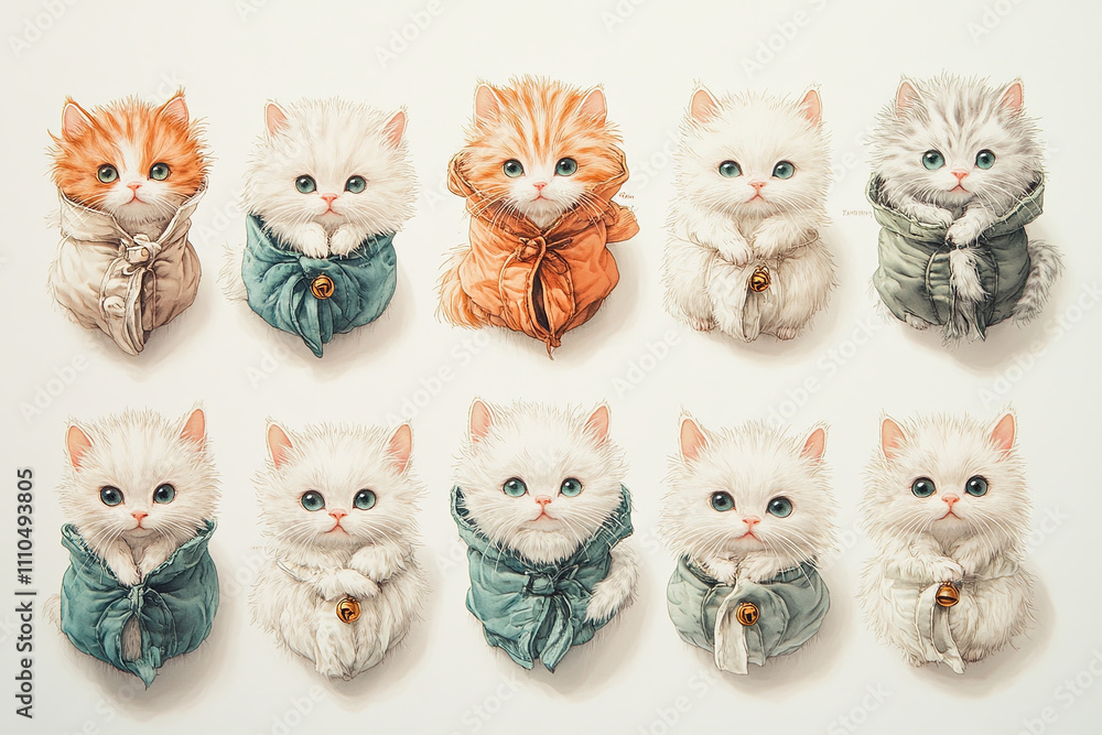 Fototapeta premium set of cats
