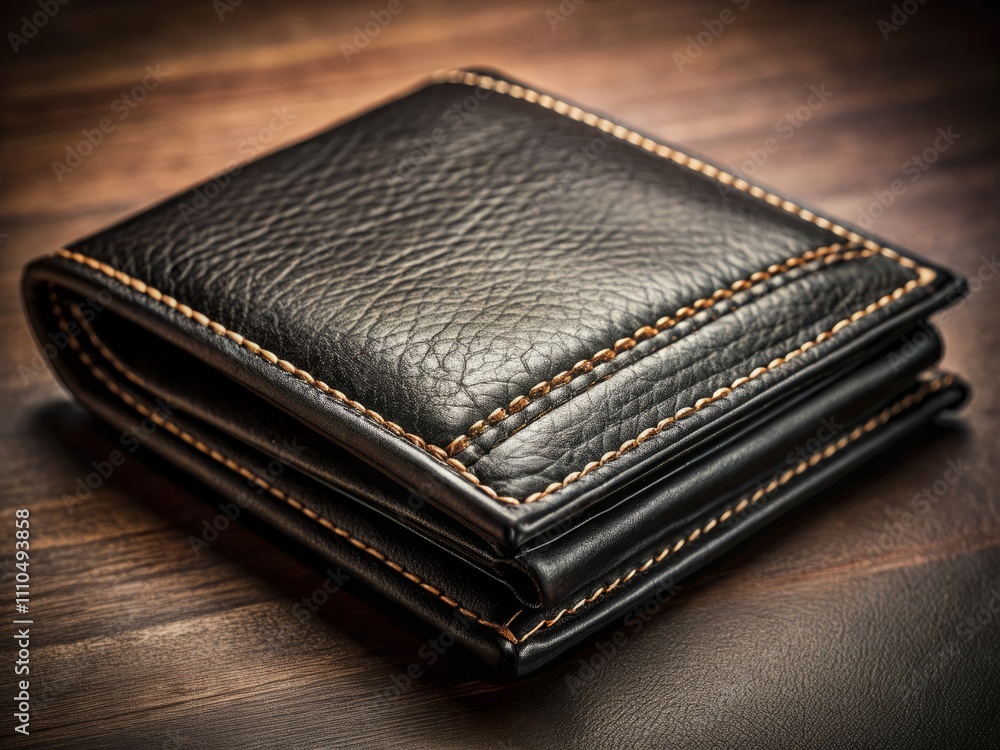 Intricate Textured Portrait of a Black Leather Wallet Capturing Elegance and Craftsmanship in Candid Photography Style for Stock Photo Collection Intricate Textured Portrait of a Black Leather Wallet Capturing Elegance and Craftsmanship in Candid Photography Style for Stock Photo Collection