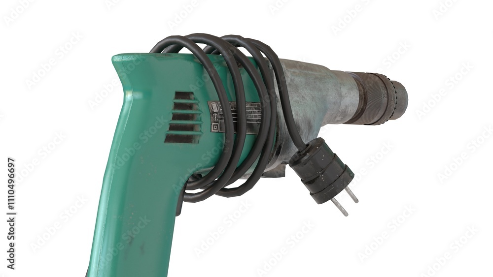 old metabo drill with white background old metabo drill with white background