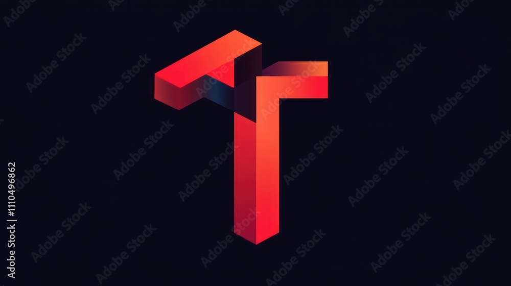 Letter T logo with a bold cross shape, geometric and solid design 