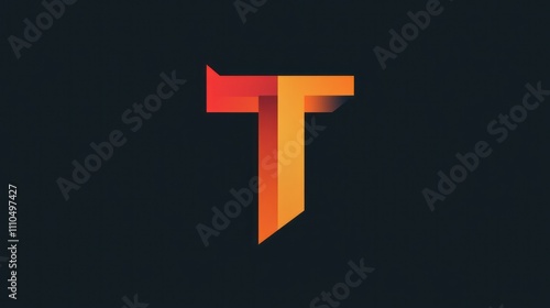 Letter T logo with a bold cross shape, geometric and solid design