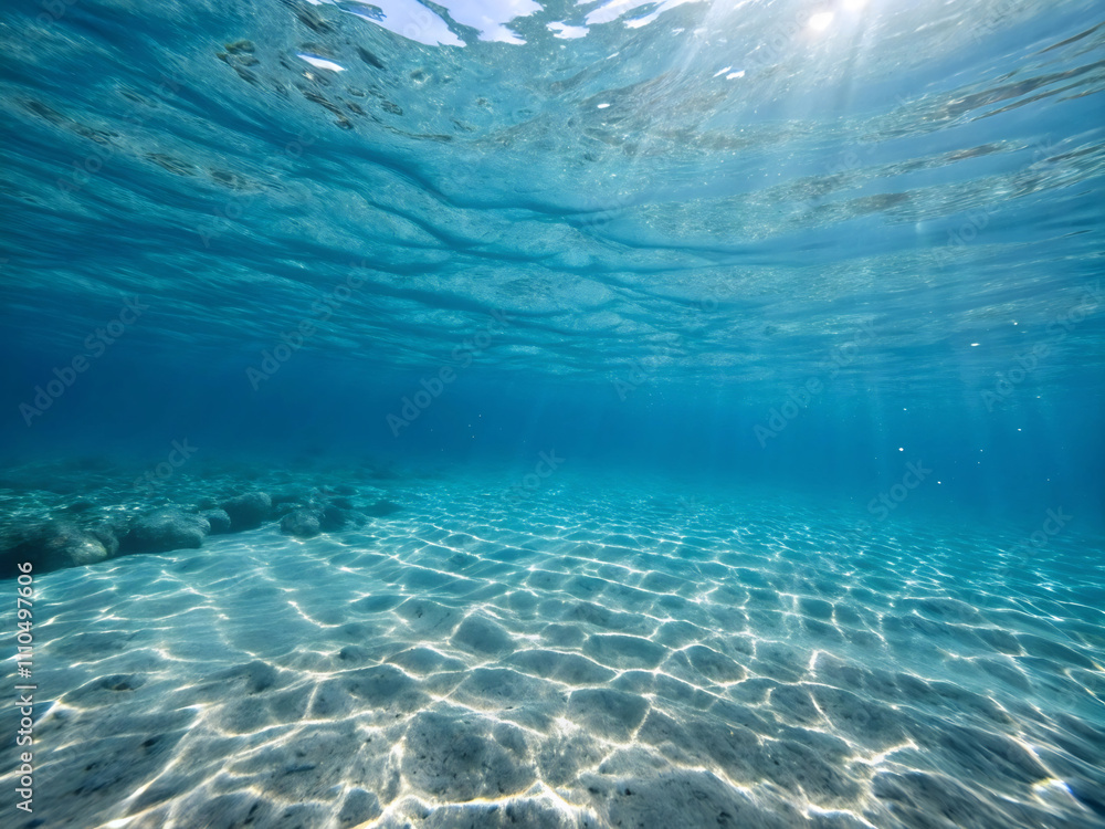 Fototapeta premium underwater view of a coral reef with sunlight shining through the water4