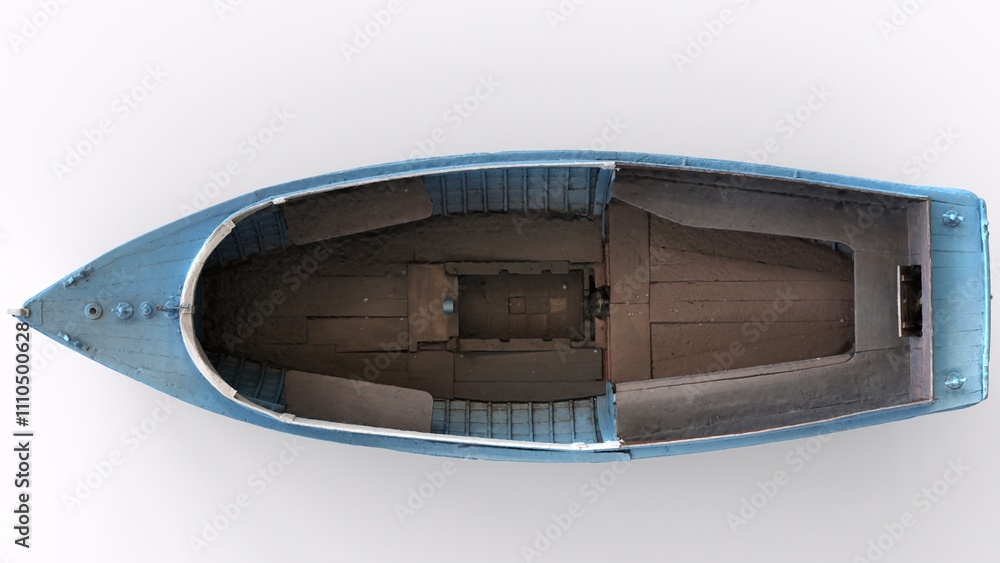 Fototapeta premium small wooden boat with white background