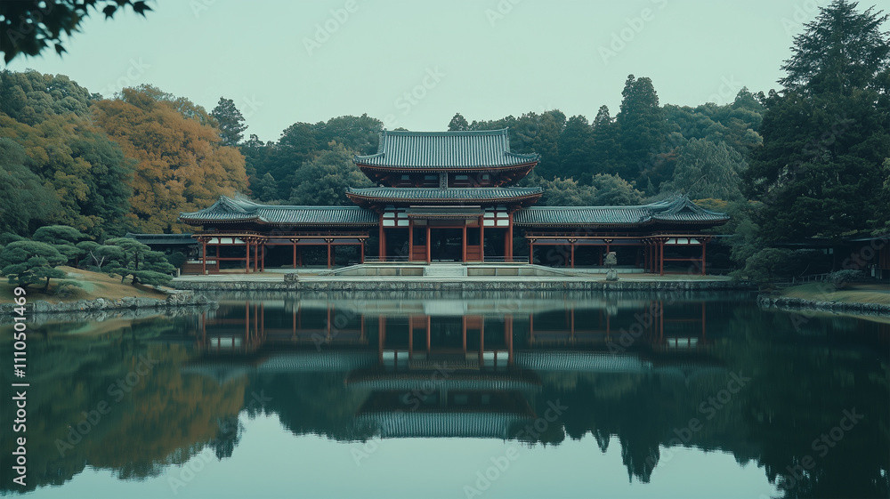 平等院で日本の美を体験する西洋人観光客