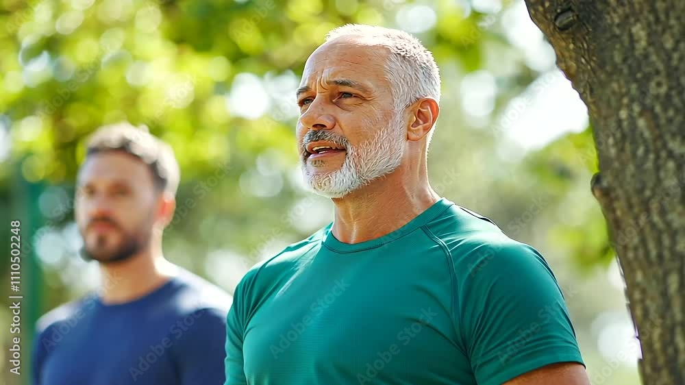 Outdoor Resistance Training with Coach in Park Outdoor Resistance Training with Coach in Park