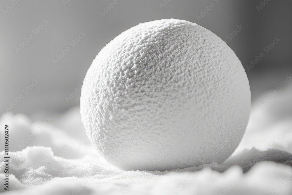 perfeclty rounded snow ball, the texture of the snow ball perfeclty rounded snow ball, the texture of the snow ball
