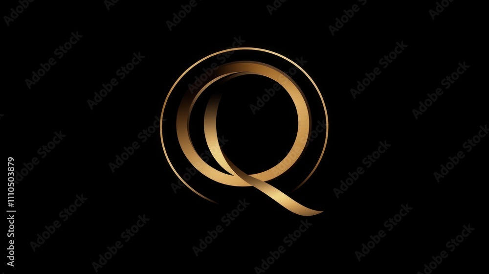 Letter Q logo with negative space, elegant circle design Letter Q logo with negative space, elegant circle design