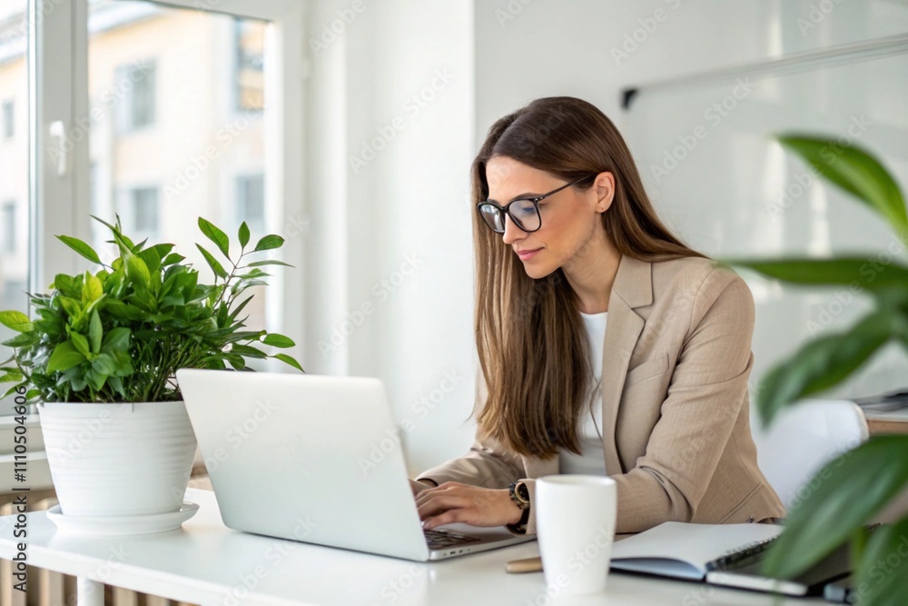 Beautiful Businesswoman typing on laptop Beautiful Businesswoman typing on laptop