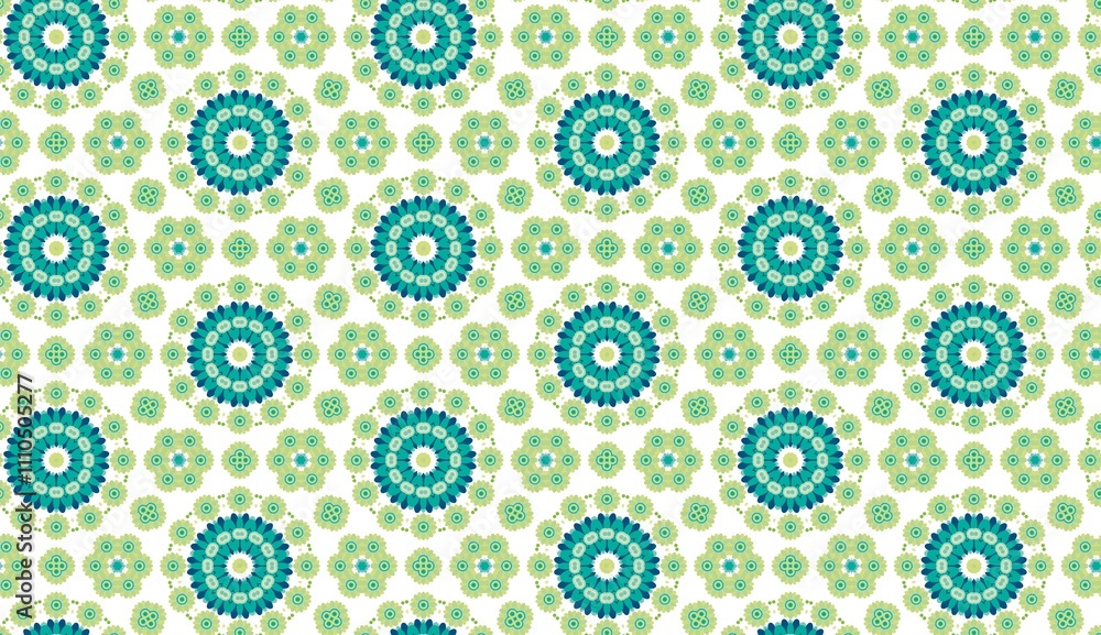 Mandala Turquoise and Green Seamless Pattern Design. Mandala Turquoise and Green Seamless Pattern Design.