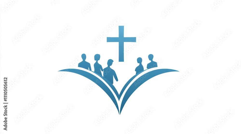 Family clinic logo, people and cross icon, caring tones Family clinic logo, people and cross icon, caring tones