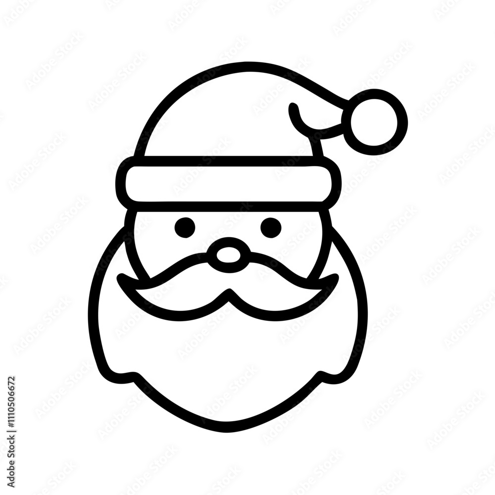 santa claus Outline Icon, christmas icon - Black outline icon of santa claus symbolizing Christmas, holidays, and festive in simple design. santa claus Outline Icon, christmas icon - Black outline icon of santa claus symbolizing Christmas, holidays, and festive in simple design.